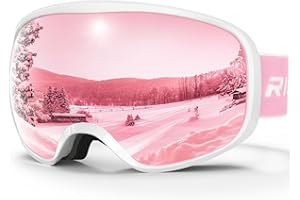 RIOROO Kids Ski Goggles- Skiing Goggles Kids 3-14 Years Compatible with OTG Over Helmet for Boys Girls, Anti-fog 100% UV Protection, Anti-glare Ski Goggles, for Skiing Snowboarding other Winter Sports