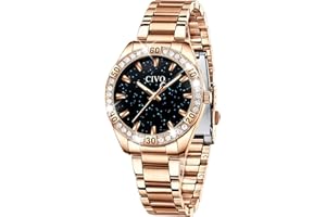 CIVO Orologio Donna Cronografo Impermeabile Analogico Quarzo Orologio da Polso con Cinturino Acciaio Inossidabile Moda Elegantecielo Stellato Data Diamanti Orologio Donna Ragazza