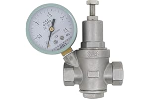 OEMCLIMA Adjustable Pressure reducing Valve - 1/2 3/4 1 1-1/4 1-1/2 2 inch - Lead Free Stainless Steel - Water Pressure Regulator Valve (DN20-3/4 inch)
