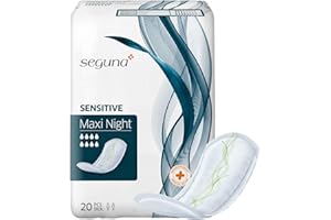 ‎SEGUNA SEGUNA Sensitive Maxi Night, Inkontinenzeinlagen für die Nacht, Frauen & Männer, Einlagen bei mittlerer Inkontinenz & Blasenschwäche (Beutel 20 Stück)