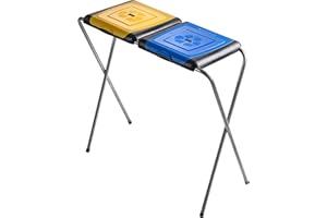 KADAX Porte-Sacs Poubelle pour Intérieur et Extérieur, Support Pratique et Efficace pour les Sacs de Recyclage (Double: Jaune et Bleu)