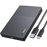 Inateck Case Hard Disk Esterno 2.5" USB C 3.2 Gen 2, Case SSD HDD 2.5" SATA UASP per Disco Rigido SATA I II III 7mm 9.5mm, Co