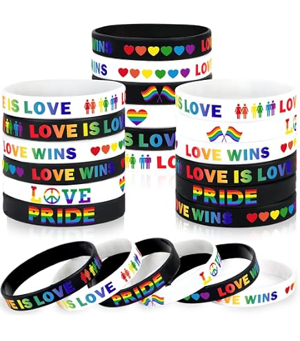 Lot De 60 Bracelets Silicone Arc-en-ciel + 30 Badges LGBT – Pour Fête, Pride, Décoration – Couleurs Vives, Taille Ajustable