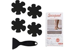 Secopad Pegatinas Antideslizantes para bañera, Bandas de Seguridad para Ducha, Apliques Adhesivos con raspador Premium (Negro)
