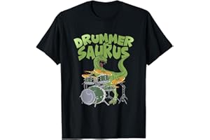 TAMBURI PERCUSSIONE DRUMS Drums Percussione T Rex Regalo Per Bambini Batterista Maglietta