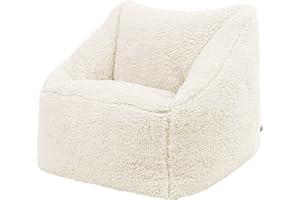 icon Natalia Teddy Fleece Kids Bean Bag Chair, Cream, Fluffy Kids Bean Bag Armchair with Filling Included for Girls and Boys, Childrens Chair, Nursery Décor, Playroom Décor, Bedroom Accessories