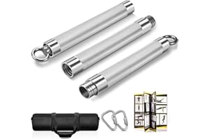 DASKING Barra Elastici Fitness, per Fasce di Resistenza, Kit Barre per Pilates Multilunghezza, Staccabile Barra per Esercizi in Acciaio Legato -Workout bar for Yoga - Attrezzatura da Palestra in Casa