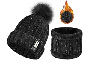 Yuson Girl Cappello Invernale e Sciarpa Donna - Berretti in Maglia con Sciarpa