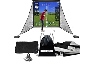 Obokidlyamor Golf Simulator Impact Screens Installed on Golf Hitting Net Frame- Sim Ball Simulator Impact Display Projection Screen with 10pcs Grommet Ropes for Outdoor/Indoor/Home
