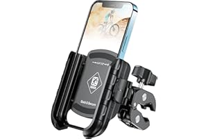 Kewig Motorrad-Handyhalterung, Fahrrad-Handyhalterung, blockiert nicht die Handykamera, Lenkerklemme, verstellbare ATV-Scooter-Lenkstange, Handyhalterung, Clip, passend für 13.7–18.3 cm Handys