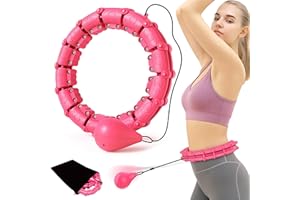 PLASTIFIC Smart Weighted Hula Hoop for Adult Fitness & Weight Loss – 360° Auto-Spinning, Adjustable 24 Knots, Silent Massage Hoop for Home Workout, Core & Waist Trainer