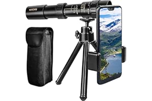 UNIQUEFIRE Telescope monoculaire, 10x30-25 HD Monoculaire Télescope BAK4 Prisme Monoculaire Portée Compact Portable pour Regarder Moon Bird Faune Camping Voyager Support de Téléphone Portable