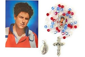 OVUNQUE PROTEGGIMI Rosario di Beato Carlo Acutis, Coroncina Devozionale con Preghiera e medaglia, Rosario con Medaglia di San Carlo Acutis con santino