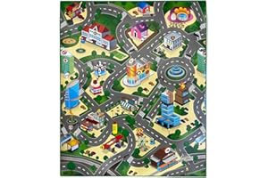 Acomoda Textil – Alfombra Infantil Impermeable y Acolchada para Jugar y Aprender 120x200 cm. Alfombra Antideslizante y Duradera de Fácil Limpieza para Dormitorio y Salón. (Ciudad)