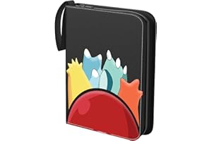 Qurzou Card Binder Holder 4-Pocket 440 Pockets with 55 Removable Sheets Included fits 440 Trading Cards for Card Collector Album Book with Zipper Carrying Case (black)