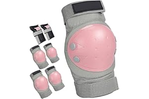 SAMIT Knieschoner Kinder, Protektoren 6 in 1 Set (3-8 Jahre) Kinder Schützer Verstellbare Kinder Schutzausrüstung/Ellenbogen- und Handgelenkschoner Set Ideal für Roller Skateboard Radfahren Inliner…