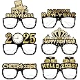 New Years Eve Decorations 2025 Party Glasses for Kids Adult, 6Pcs 2025 Happy New Year Eyeglasses 2025 Photo Booth Props Novelty Glasses Party Favor for New Years Eve Party Supplies 2025