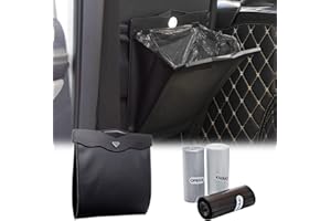 CRESBEL Poubelle de voiture pliable - Poubelles de voiture magnétiques avec lumière LED, porte-poubelle de voiture résistant à l'eau, sac de rangement de voiture étanche, poubelle de voiture à suspendre