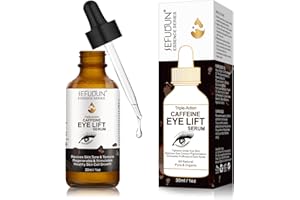 Complexe de sérum pour les yeux à la caféine pour les yeux et le visage, traitement des poches pour les yeux, anti-âge, pigmentation et rides, sérum sous les yeux pour femmes et hommes, 100% naturelle