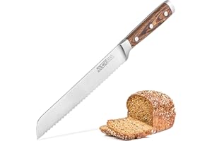 ZOLMER® Brotmesser - Extra scharfes Wellenschliff Messer - Brotschneidemesser mit komfortablem Griff aus Pakka Holz - Einzigartiges Schneideerlebnis