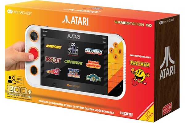MY ARCADE Atari Gamestation Go, Console de Jeu Portable Rétro avec 200+ Jeux, Écran 7 Pouces, Wi-Fi, Batterie Rechargeable