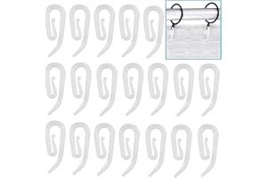 ZFLYXIAOHUA Gancetti Tende,Ganci per Tende,100 pcs Ganci Tende Rinforzato A Forma Di G,Ganci per Tenda in Plastica,per Tenda per Porta, Tenda per Finestra e Tenda per Doccia (Bianco)
