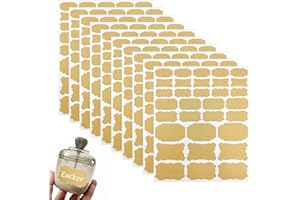 Dreamark 320 sztuk samoprzylepnych etykiet na słoiki, etykiety na przyprawy, naklejki na butelki, puszki, dżem, dekoracja prezentowa, naklejki na prezent (10 arkuszy)