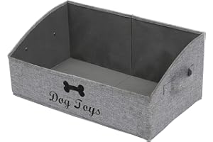 Geyecete - Große Aufbewahrungsbox für Hundespielzeug,Faltbare Trapezförmige Aufbewahrungskorb mit Griff,MDF Aufbewahrungsbox für hundespielzeug und Hundekleidung-Schneeflocke Grau