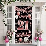 Howaf Or Rose 21 Ans Anniversaire Decorations Pour Filles Femmes Adulte Or Rose 21 Anniversaire Hanging Swirl Decorations Guirlande Joyeux Anniversaire Happy Birthday 21e Table Confettis Amazon Fr Cuisine Et Maison