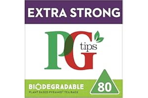 PG tips Extra Strong Biodegradable Pyramid Tea Bags, Large Pack of 480 Teabags, Delicious Cups of Tea for any Occasion, Great for Tea Lovers (6 packs x 80 tea bags)