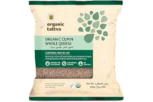 Organic Tattva Organic Cumin Seeds Jeera 200g | Certified Organic | Rich Aroma | Cold Cleaned | Gluten Free | For Tadka Dal and Spice Blends