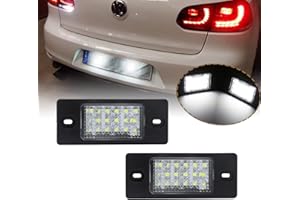 OZ-LAMPE LED Number Plate Light, 2 Pack 18 SMD LED Lights with Built-In CAN-bus Resistor and Error Free Waterproof Energy Saving License Plate Light For VW GOLF5 Tiguan Touareg P orsche Skoda