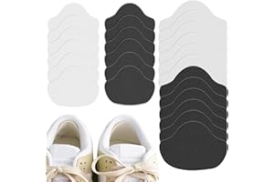 CHARMCHIC 12 Pairs Coussinets De Talon, Réparation De Talon, Auto-Adhésif Protege Talon Chaussure Auto-Adhésif, Réparation Chaussure Patch Pour La Protection Chaussures et Baskets en Cuir (Noir,Blanc)