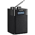 Mycket DAB/DAB+ Digital & FM Radio, USB Rechargeable and 2200mAh Battery Powered Radio,Portable DAB Radio, Radio with Bluetooth/U Disk, 80 Preset Stations,Headphone Jack, LED Display, for Home,Travel