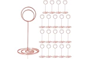 HomWanna Table Number Holders 20Pcs - 3.35 Inch Place Card Holder Table Number Stands for Wedding Party Graduation Reception Restaurant Home Centerpiece Decorations Office Memo Photo (Rose Gold)