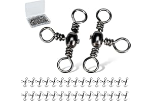 Piscorush 3 Way Swivel Fishing Crossline T-Turn Three Way Swivels Catfishing Tackle Copper Fishing Swivels Barrel Swivels Fishing Tackle Saltwater