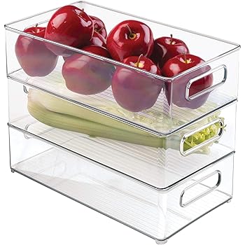 InterDesign 70530M3EU Deep Container, 3er Pack, Kunststoff, Transparent