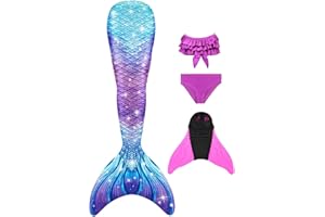 NAITOKE Costume da Sirena per Bambina Coda Sirena Bambin