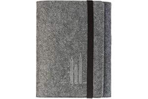 LUXDAG Trousse multifonction A5 en feutre avec broderies pour iPad, Kindle, dimensions : env. 27 x 20 cm