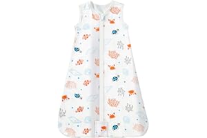 Mosebears Gigoteuse Gigoteuse d'été pour bébé 0,5 tog Gigoteuse bébé 100% Coton Gigoteuse Respirante pour bébé