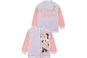 Disney Minnie Mouse Bomber Jacket, Minnie Varsity Jacket For Girls, Cotton Girls Jackets, Ages 2 To 10 Years