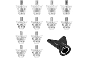 KOOLEVER 12PCS Football Boots Studs Replacement+1PCS Football Studs Spanner, Plastic Football Studs Transparent Soft Ground Thumb Rubber Football Nylon Rugby Studs, 8PCS 13mm & 4PCS 16mm