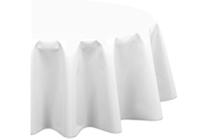 ‎BEAUTEX Wachstuchtischdecke OVAL RUND ECKIG Farbe u. Größe wählbar, Tischdecke Wachstuch abwischbar, Uni Einfarbig (Oval 140x200 cm, Weiß)