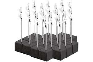 RFYTDCF 20 Stk Fotohalter mit Klammern, Postkartenhalter Fotoaufsteller Fotoständer Zettelhalter Memo Clip Halter mit Krokodilklemme und Kartenhalter Holz Würfel Tischkartenhalter für Bilder