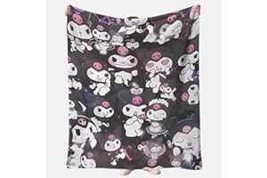 YCVBCY Kuromi Coperta dei Cartoni Animati Coperta per Bambini Stampata in 3D Super Morbida Simpatica Coperta in Peluche per Tutte le Stagioni, per Camera da Letto, Ufficio, Divano -1