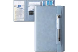 VULKIT Car Registration and Insurance Holder Vehicle Storage Wallet Glove Box Organizer Leather Tri-fold Design for Car Keys, ID Holder, Essential Documents