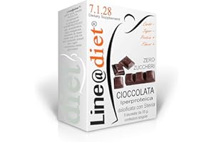 5 Tavolette di CIOCCOLATA PROTEICA zero ZUCCHERI Line@Diet la cioccolata PROTEICA da MORDERE… 0,9 grammi di ZUCCHERI per 35gr - Ideale per la PRIMA FASE DIETA IPERPROTEICA! Dolcificata con STEVIA! (5)