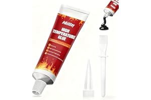 Allisway Silicone Alte Temperature, Colla Alte Temperature, Sigillante alte Temperature, Forte Legame, Resistente Alle Alte Temperature, Adatta a Forni, Caminetti e Piani, 100 ml, Nero