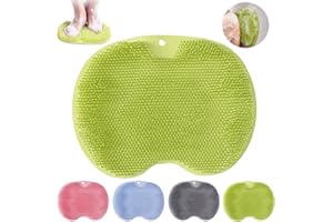 CAPGOOST Tappetino per Piedi Scrubber, Pad Massaggio Doccia, Spugna Schiena Doccia con Ventosa, Esfoliare Piede Spazzola, Circolazione Sanguigna Scrubber, Spazzola per Pulizia Schiena Piedi (Verde)