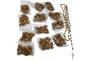 Betlehem Gifts TM Jerusalem Betlehem olivträ radband med heliga landsreliker, 12-pack, Trä